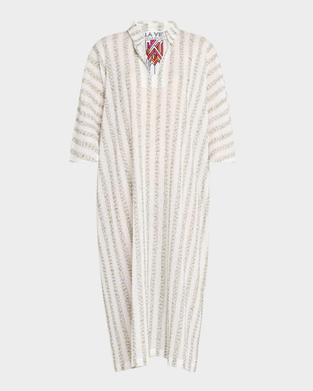 Textured Striped Everyday Midi Dress